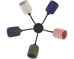 LEDVANCE plafondlamp 5-lamps Decor Felt Weaving Cans van vilt en metaal, E14, 630mm lengte , warme lichteffecten dankzij de geweven kap, duurzaam dankzij vervangbare lichtbron, eenvoudig te installeren