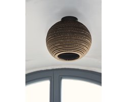 LEDVANCE plafondlamp Decor Cardboard Ball bruin van golfkarton, lichtgewicht, E27, 260 mm diameter, lampenkap van gerecycled materiaal, duurzaam dankzij vervangbare lichtbron, eenvoudig te installeren