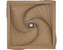LEDVANCE plafondlamp Decor Cardboard Square Turn bruin van golfkarton, E27, 400 mm diameter, lampenkap van gerecycled materiaal, duurzaam dankzij vervangbare lichtbron, eenvoudig te installeren