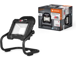LEDVANCE werklamp met draaibare kop, werkt op batterijen, compatibel met Power for all Alliance, 3 niveaus dimbaar, 15W, 1300lm, 6500K, 840 koud daglicht, zwart aluminium, IP20