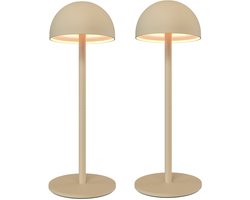 Ledvion - 2x Oplaadbare Tafellamp Vita - LED - Beige - Dimbaar - IP54 - USB