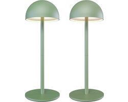 Ledvion - 2x Oplaadbare Tafellamp Vita - LED - Groen - Dimbaar - IP54 - USB