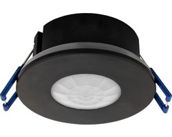 Ledvion - Bewegingsmelder Zwart - Inbouw - Schemerschakelaar - IP65 - 360° - Bereik 8m -Lichtsensor