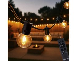 Ledvion - Dimbaar Lichtsnoer Buiten 16.5M - 30 LED Lampen - IP54 Waterdicht - 2200K - Warm Wit - Tuinverlichting Sfeerverlichting