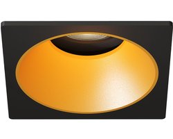 Ledvion – LED Inbouwspot Vierkant 81x81mm – Zwart / Goud – Dimbaar – Kantelbaar – GU10 – 2700K – 3W – IP20