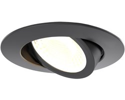Ledvion – LED Inbouwspot Zwart – Dimbaar – CCT – IP65 – Kantelbaar – Aluminium – Badkamer