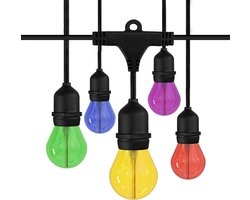 Ledvion - LED Prikkabel - 20M - Incl. 24x Multicolor E27 LED - 1W - 2100K - Incl. 24 Gold - IP65