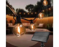 Ledvion - Solar Lichtsnoer Buiten 5.5M - 10 LED Lampen - IP44 Waterdicht - 2700K - Warm Wit - Tuinverlichting Sfeerverlichting