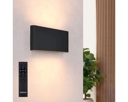 Ledvion - USB Oplaadbare Wandlamp met Afstandsbediening - Zwart - Draadloos - Dimbaar - 2700K - 4400 mAh - Ovaal - Binnen & Buiten
