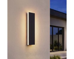 Ledvion - Villa LED Buiten Wandlamp - 30 cm - IP65 Waterdicht - 6W - 2700K Extra Warm Wit - Zwart