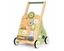 Leefico Activiteiten loopwagen Groen - Houten Loopwagen Baby met Xylofoon - Loopkar Baby - Montessori Speelgoed voor 1 Jaar - Sensorisch Educatief Kinderspeelgoed 1 jaar - Baby Walker