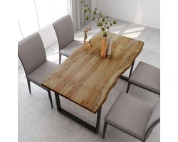 Leepesx Eettafel Eettafel Eettafel Keukentafel Eettafel Eettafel Eettafel 160 x 80 x 76 cm Massief hout Acacia BK