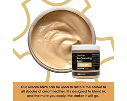 Leer Balsem - Kleur: Crème / Cream - Herstel en Beschermen van Versleten Leer en Lederwaar – Leather Re-Colouring Balm