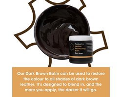 Leer Balsem -Kleur : Donker Bruin / Dark Brown - Kleur Herstel en Beschermen van Versleten Leer en Lederwaar – Leather Re-Colouring Balm - Colour Restorer for Sofas, Leather Colour Repair for Faded & Scratched Leather Upholstery, Car Seats