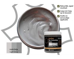 Leer Balsem Licht Grijs – Herstelt Kleur & Krassen – Furniture Clinic – Voor Bank, Auto, Schoenen & Tassen – Leer Reparatie & Bescherming