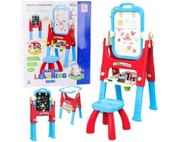 Leerbord 5-in-1 met Stoel - Tekentafel voor Kinderen met Whiteboard & Schoolbord - Verstelbaar Schrijfbord met Opbergvak - Educatief Speelgoed voor Tekenen en Schrijven - Complete set inclusief stiften en spons
