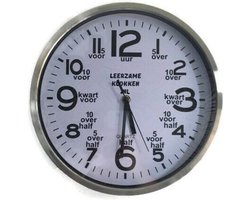 leerzame klok 30 cm wit leren klokkijken klok