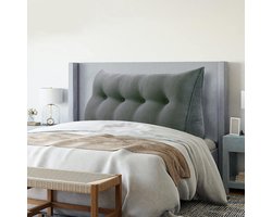 Leeskussen Driehoek - Rugkussen Bank - Ontspannen Zitten - Corduroy Materiaal - 140 cm - Grijs