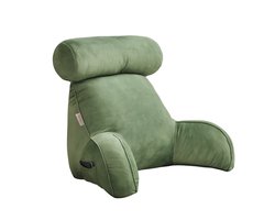 Leeskussen - Kussen voor lezen - Voor in Bed en Bank - Rugkussen - Boekenkussen met Kussenrol - Comfortabel Leeskussen - Bookseat - Meditatiekussen - Rugkussen onderrug - Traagschuim - Groen