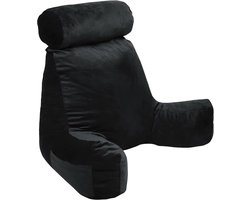 Leeskussen met Gesneden Schuim | Ideaal om te Lezen | Kan Worden Gebruikt als Kussen/Rolkussen - Rugondersteuning | Gemaakt in Frankrijk (Zwart) wedge pillow