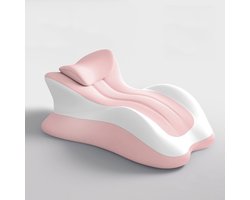 Leeskussen - Multifunctioneel slaapkussen - Ergonomisch golvend wigkussen Kussen - Lendensteunkussen - Ontspanningskussen om in bed te zitten of te lezen (roze)