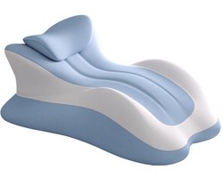 Leeskussen - Multifunctioneel slaapkussen - Ergonomisch golvend wigkussen Kussen - Lendensteunkussen - Ontspanningskussen om in bed te zitten of te lezen (blauw)