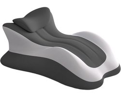 Leeskussen - Multifunctioneel slaapkussen - Ergonomisch golvend wigkussen Kussen - Lendensteunkussen - Ontspanningskussen om in bed te zitten of te lezen (grijs)