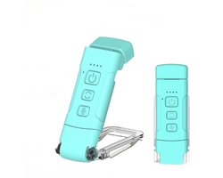Leeslamp, 3 kleurstanden en 5 instelbare helderheidsniveaus, timerfunctie en oplaadbaar via USB, opklikbaar boeklampje voor op bed, batterijduur van 80 uur (Meerblauw)