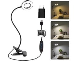 Leeslamp - Clip on – 3 Lichtstanden – Flexibele Hals