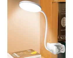 Leeslamp - leeslampje – bureaulamp led – Bureaulamp – oplaadbare ledlamp – Voor studie en werk - ABS – Wit