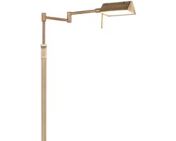 Leeslamp verstelbaar | LED 800 lumen | dimbaar met pushdimmer | brons en bruine metalen afwerking | 2700 kelvin warm licht | IP20 stofdicht | energiezuinig | voor eetkamer kantoor keuken | serie mexlite