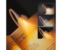 Leeslampje voor Boek – Dimbaar Boeklampje met Klem – Oplaadbaar – 3 Lichtstanden – 360° Flexibele Nek – Wit