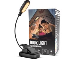 Leeslampje voor Boek - LED Leeslamp met Klem - Verstelbare Flexibele Arm - voor Boek / Slaapkamer / Bed / Kind / Bureau - USB Oplaadbaar