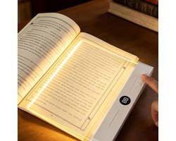 Leeslampje voor Boek - Platte LED Boeklamp - Boekenlegger Boeklamp - Platte Leeslamp - Oplaadbaar USB C - 3 Lichtkleuren Dimbaar met Timer - Geschikt om 's avonds te lezen