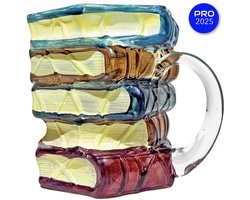 Leespleziermok - Mok Boeken 3D Glas - Boekenmok - Boeken Mok - 3D Boekenmok - 3D Mok - Boekmok - Koffiemok