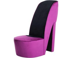 Leesstoel met Kruk - Fauteuil Fluweel - Ontspannen Zitten - Schoenontwerp - 43 x 82.5 x 85.5 cm - Paars