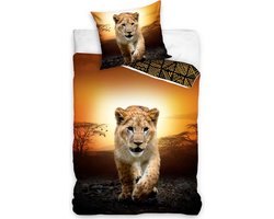 Leeuw dekbed - eenpersoons - dekbedovertrek Lion - 100%katoen - 140 x 200 centimeter