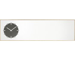 LEFF amsterdam - Inverse spiegel/hybride klok - Naturel/Zwart-Wandklok