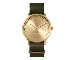 LEFF amsterdam - T40 - Horloge - Nylon - Goud/Groen - Ø 40mm