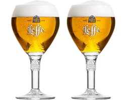 Leffe Bierglazen 250 ml - Set van 2 - Originele kelkglazen voor abdijbier - Ideaal voor proeverijen - Vaatwasserbestendig - Glas - Hoogte 195 mm, diameter 80 mm - Glaswerk - Bierglazen