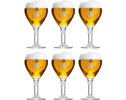 Leffe Bierglazen 250 ml - Set van 6 - Officiële kelkglazen voor speciaalbier - Ideaal voor proeverijen - Vaatwasserbestendig - Glas - Hoogte 195 mm, Diameter 80 mm - Glaswerk - Bierglazen