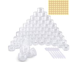 Lege plastic potjes van 5 ml, 60 stuks, perfect voor opslag, knutselen en cosmetica