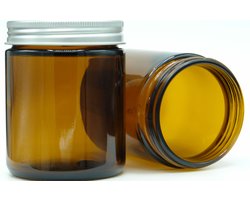 Lege Potten 250ml Glas 10 stuk - Glazen Potten Leeg met Schroefdeksel - Bruin, Amber - Aluminium Schroefdeksel