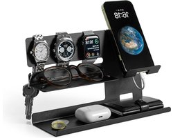 Lege tas voor heren - Bureau-organizer - Nachtkastorganizer - Mobiele telefoonhouder - Cadeaus voor mannen - Cadeau voor vader - Verjaardagscadeau voor de entree - Zwart make up tafel