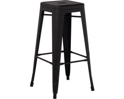 Legend Metalen barkruk mat zwart - 65 cm