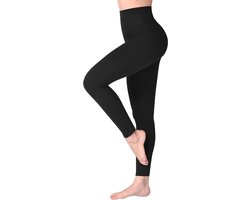 Leggings voor Vrouwen - Hoge Taille met Buikcontrole en Blickdicht - Voor Sport, Yoga en Gym - Voor Vrouwen en Meisjes - Sportlegging - Zwart - XL - 1 Stuk