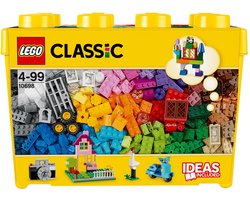 LEGO 10698 Classic Creatieve Grote Opbergdoos, Creatief Constructiespeelgoed met Ramen, Deuren en Groene Bouwplaat