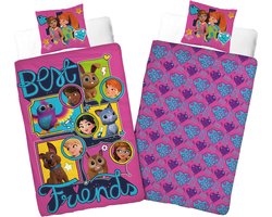 Lego Dekbedovertrek Squad - 140x200 - 100% Katoen - Roze - Dekbedovertrek kinderen