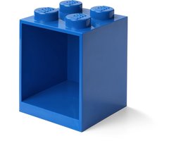LEGO Iconic Brick Boekenplank - 4 Noppen - Blauw