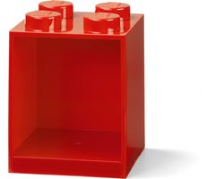 LEGO Iconic Brick Boekenplank - 4 Noppen - Rood